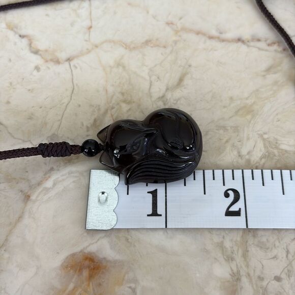NEW! Ice Obsidian/Fluorite Fox Necklace Healing Pendant Protection Amulet Charm - Picture 8 of 11